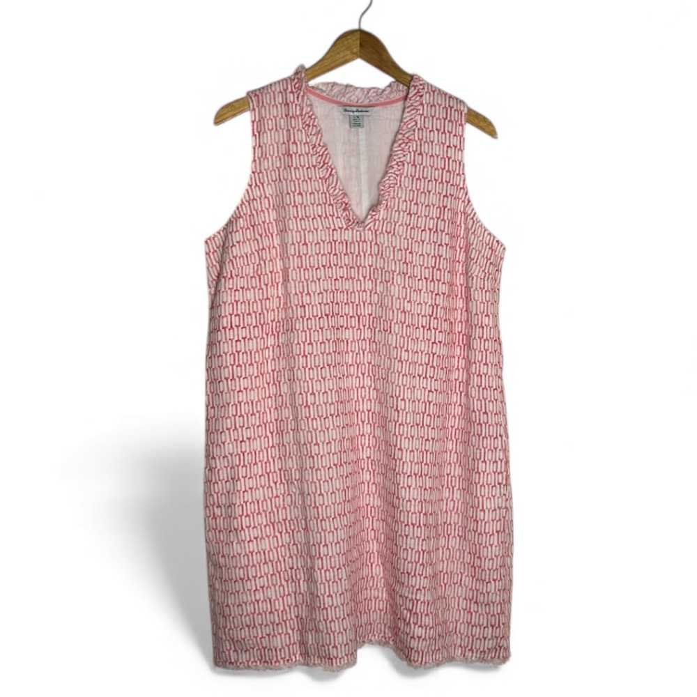 Tommy Bahama Island Key Ruffle Linen Dress Size L - Picture 6 of 8